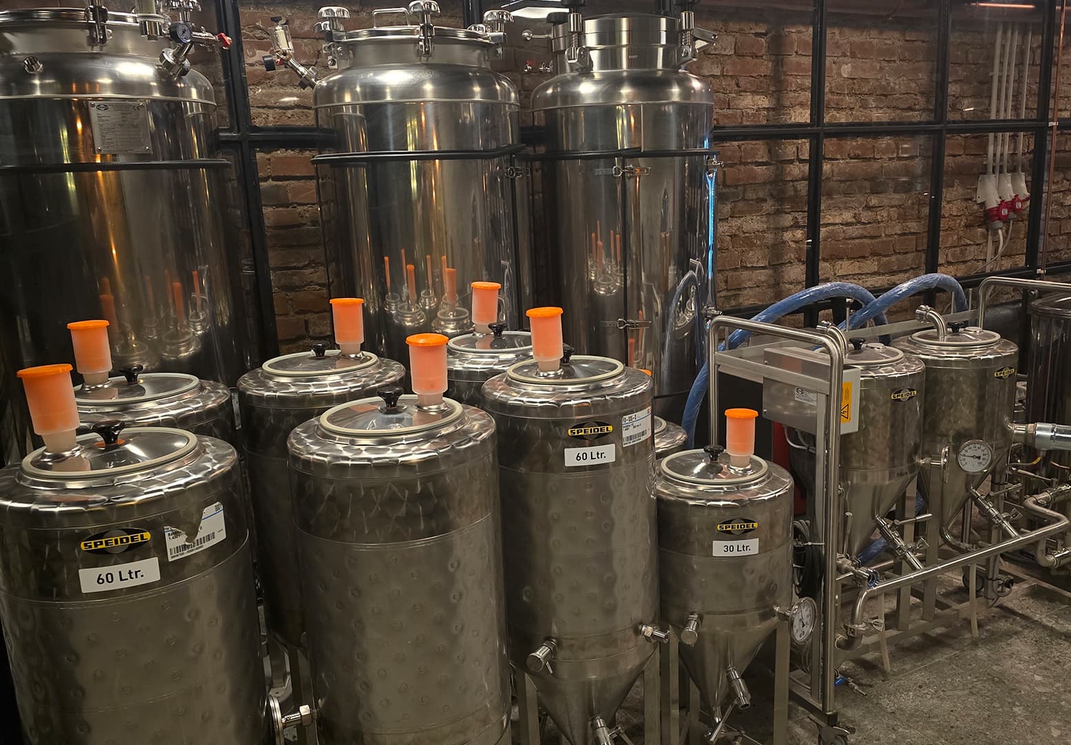 The Czell brewery during the live brewing process