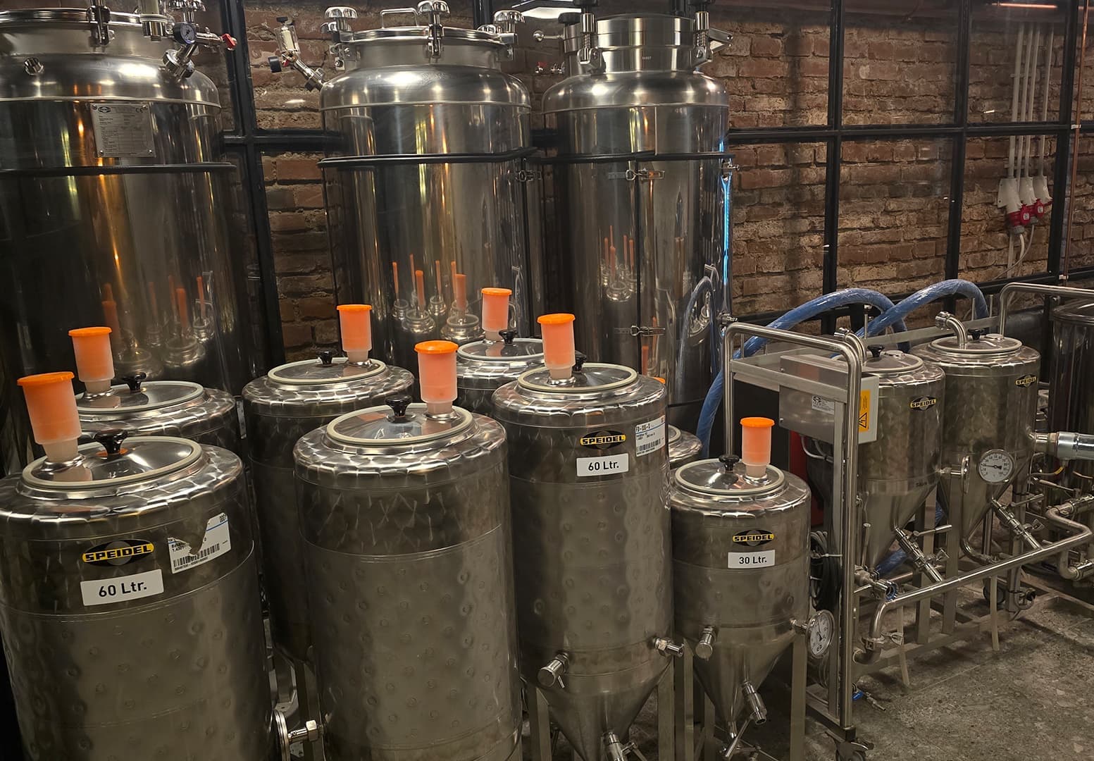 The Czell brewery during the live brewing process